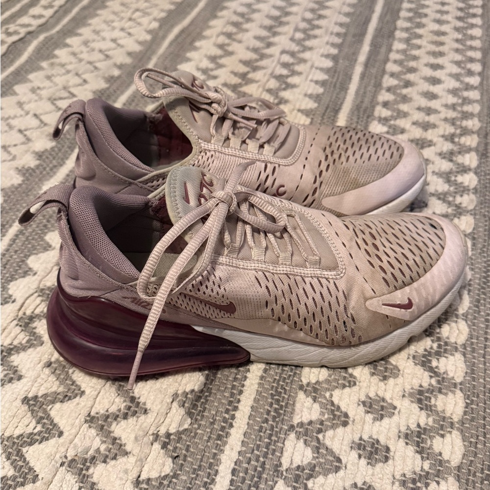 Nike Women's Sneakers - Taupe and Burgundy